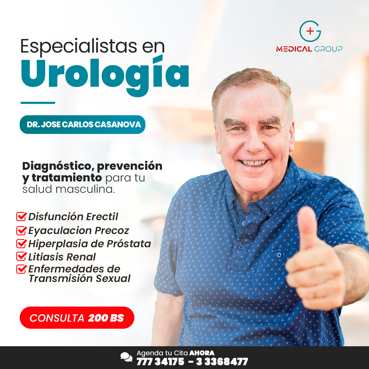 Medical Group Facebook ad: SALUD MASCULINA