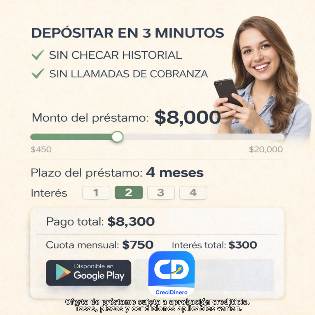 SacaDinero-Rápido y seguro Facebook ad: CreciDinero-prestamos rapidos