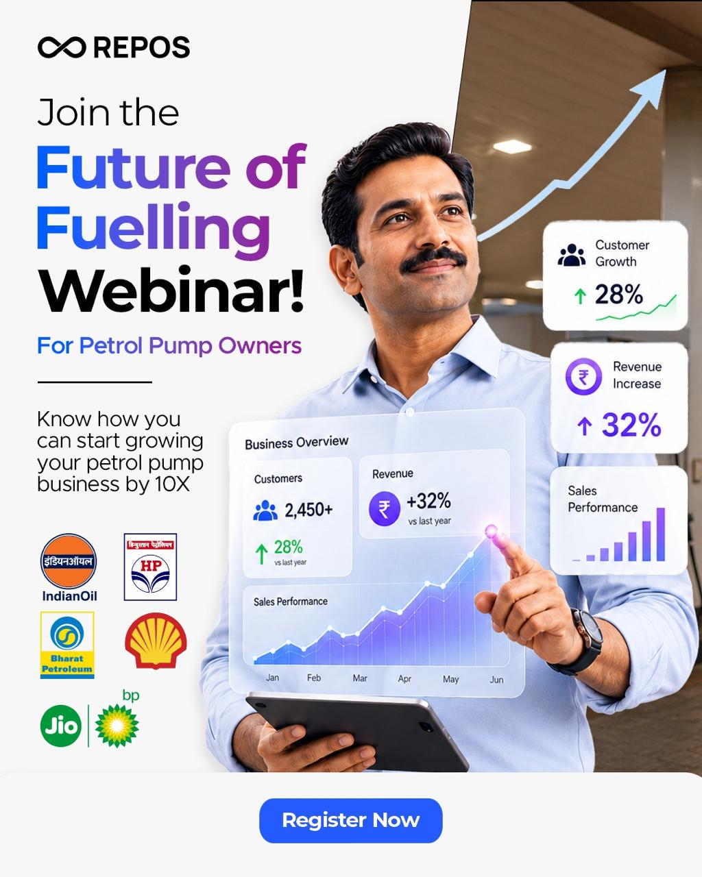 Repos Energy Facebook ad: Grow Petrol Pump Sales Fast