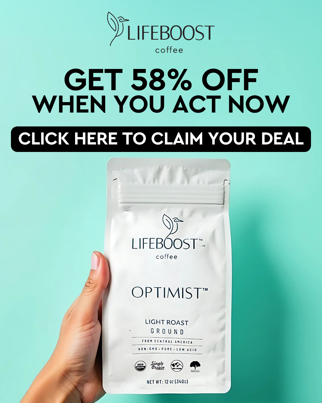 Lifeboost Coffee Facebook ad