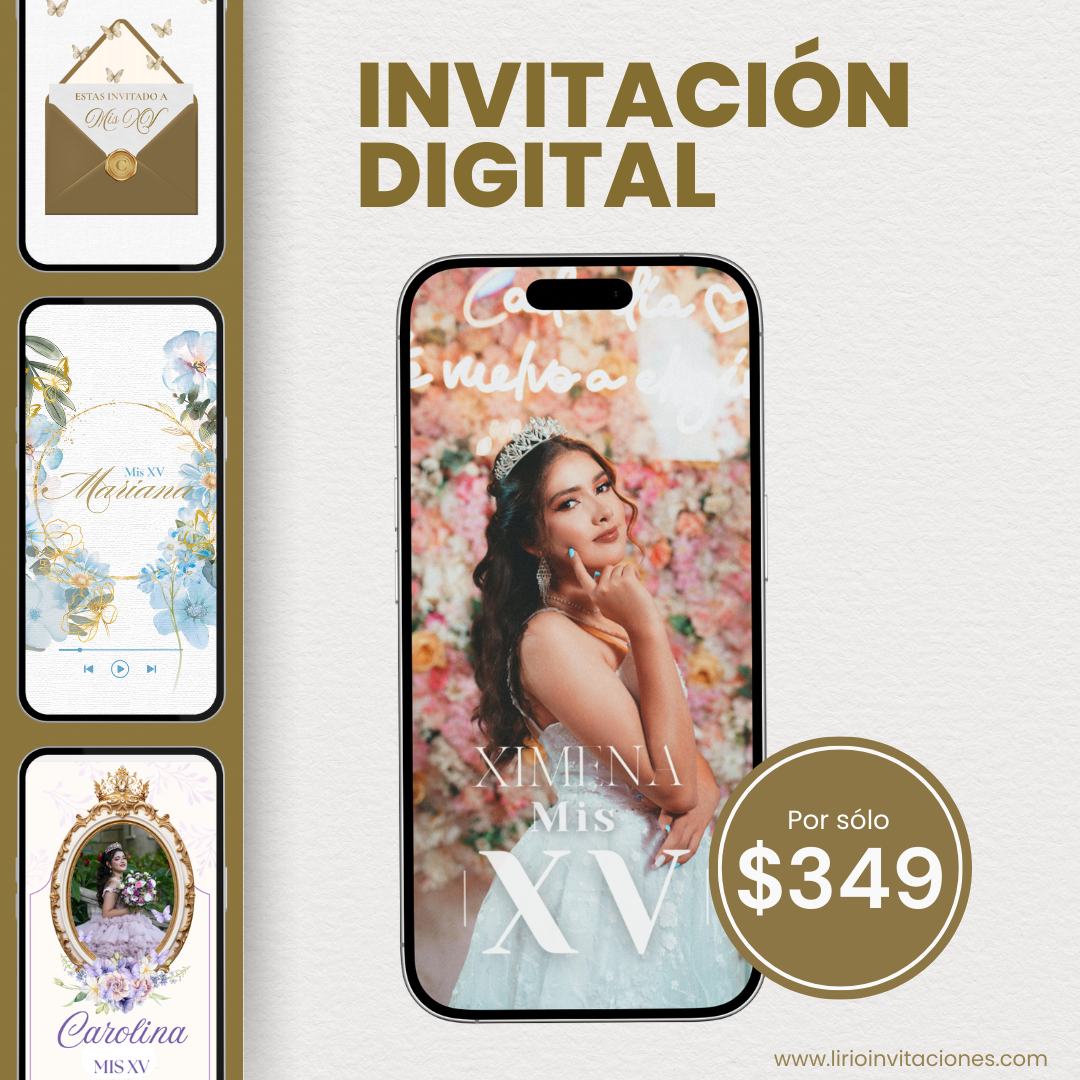 Lirio Invitaciones Facebook ad: Tu invitación por $349
