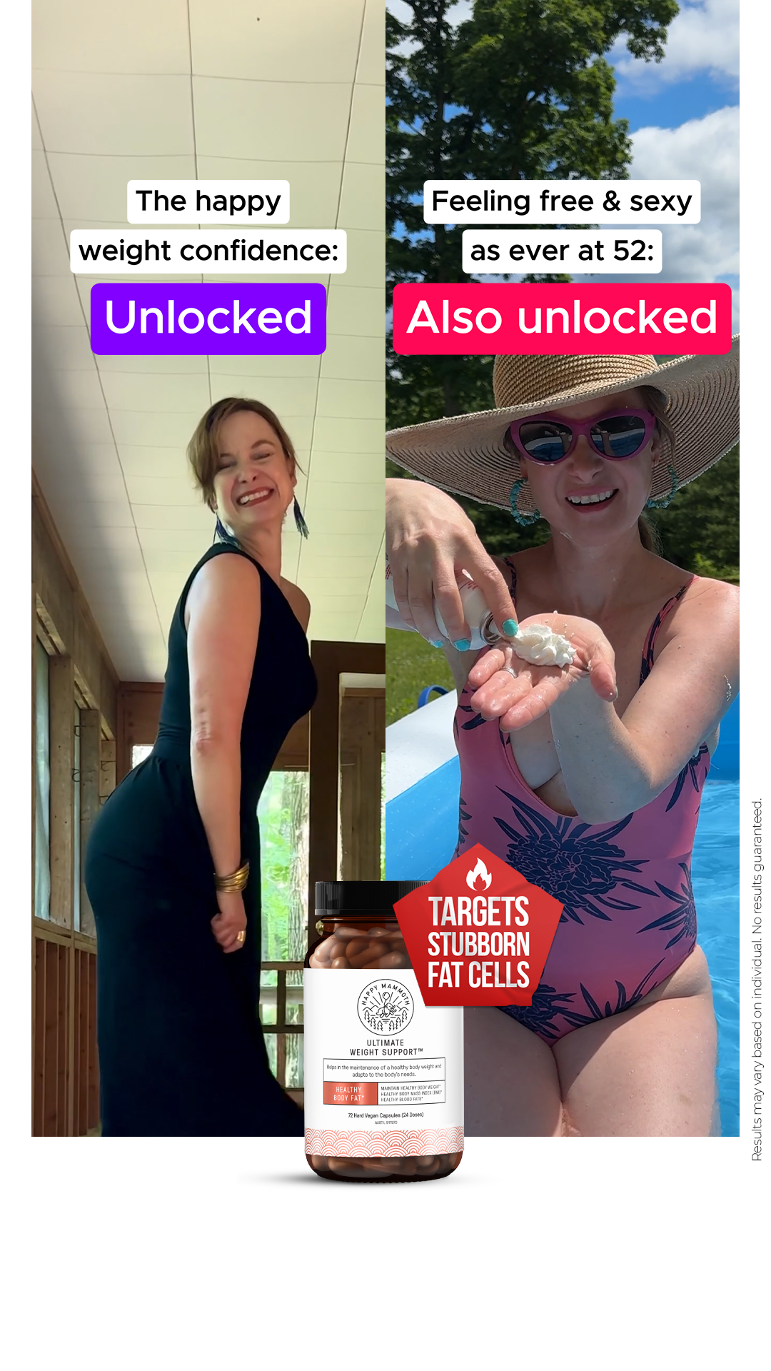 Happy Mammoth Facebook ad: I feel and look INCREDIBLE