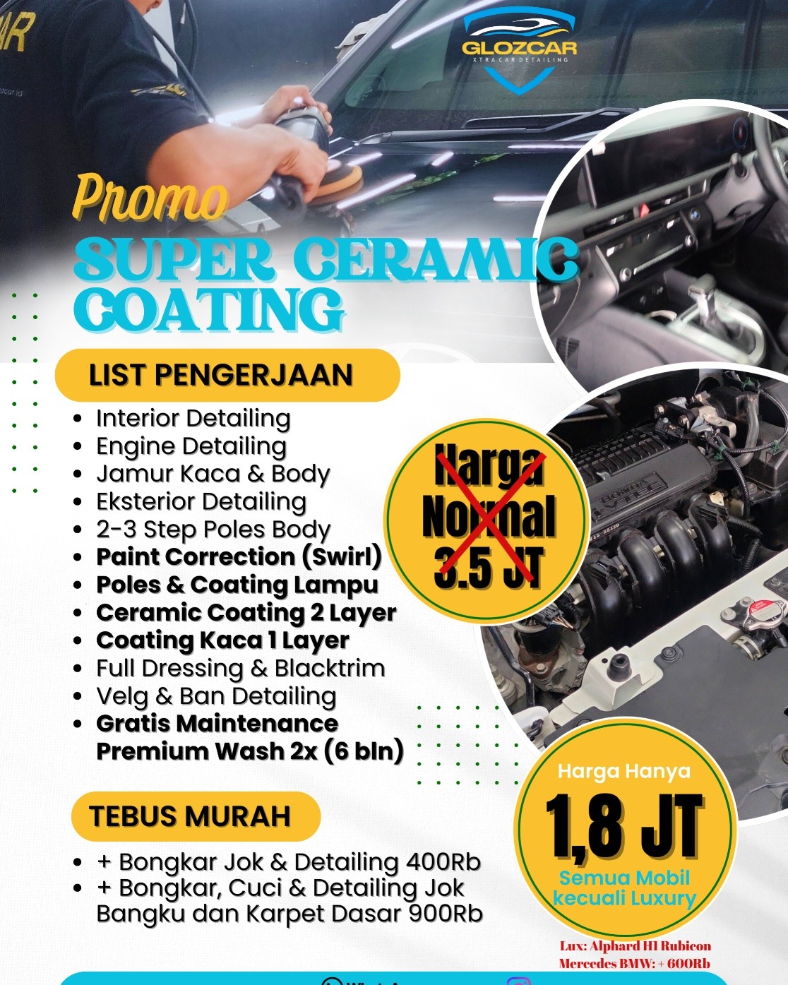 Glozcar Kota Wisata Facebook ad: Masih rela mobil kesayangan tampil kusam di jalan?