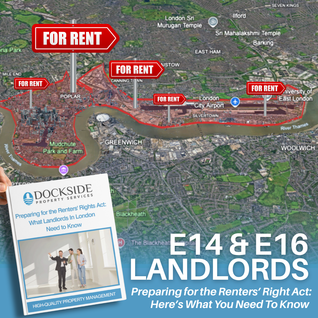 Dockside Property Services London Facebook ad: E14 & E16 Landlords: Stay Ahead of Rental Market