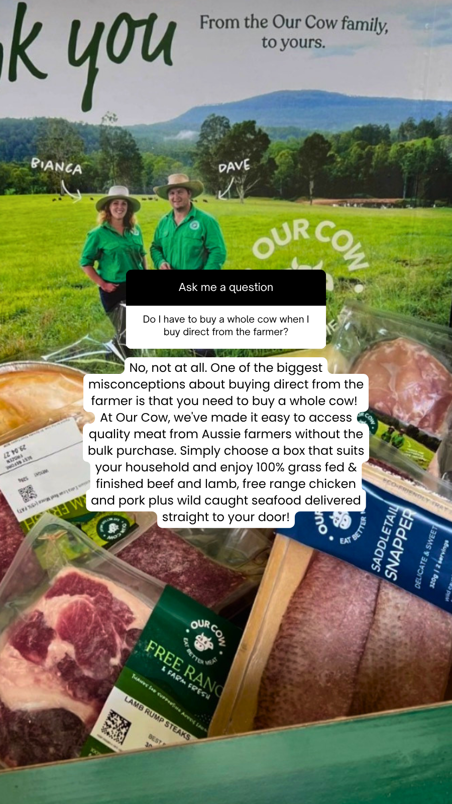 Our Cow Facebook ad