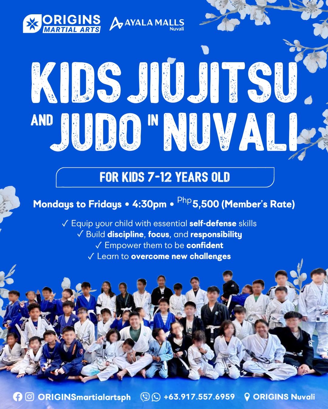 Origins Martial Arts Facebook ad: JiuJitsu and Judo Classes in NUVALI for kids…