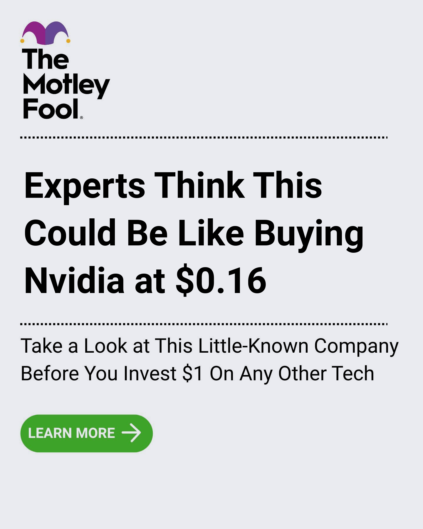 The Motley Fool Facebook ad