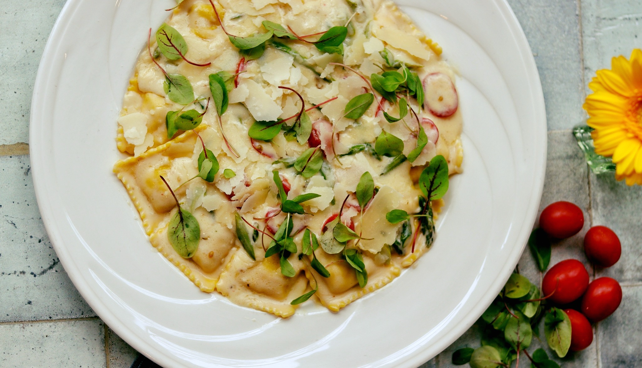 Karl's Cabin Restaurant & Banquets in Plymouth Facebook ad: Say hello to our Lobster Ravioli