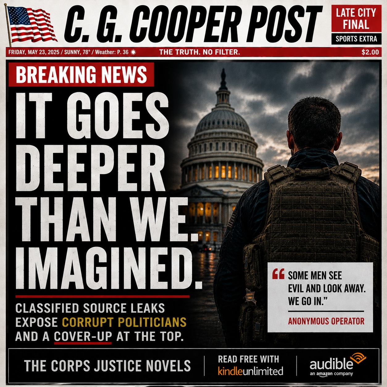 C. G. Cooper, Author Facebook ad