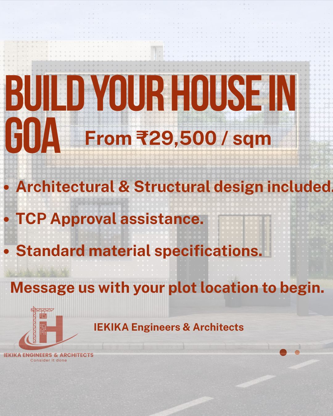 Iekika Engineers & Architects Facebook ad: Message us with your plot location and approximate…