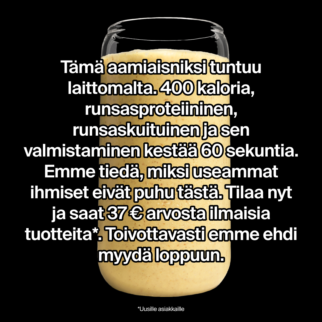 Huel Facebook ad: Nopeita, tasapainoisia aterioita kiireiseen elämään