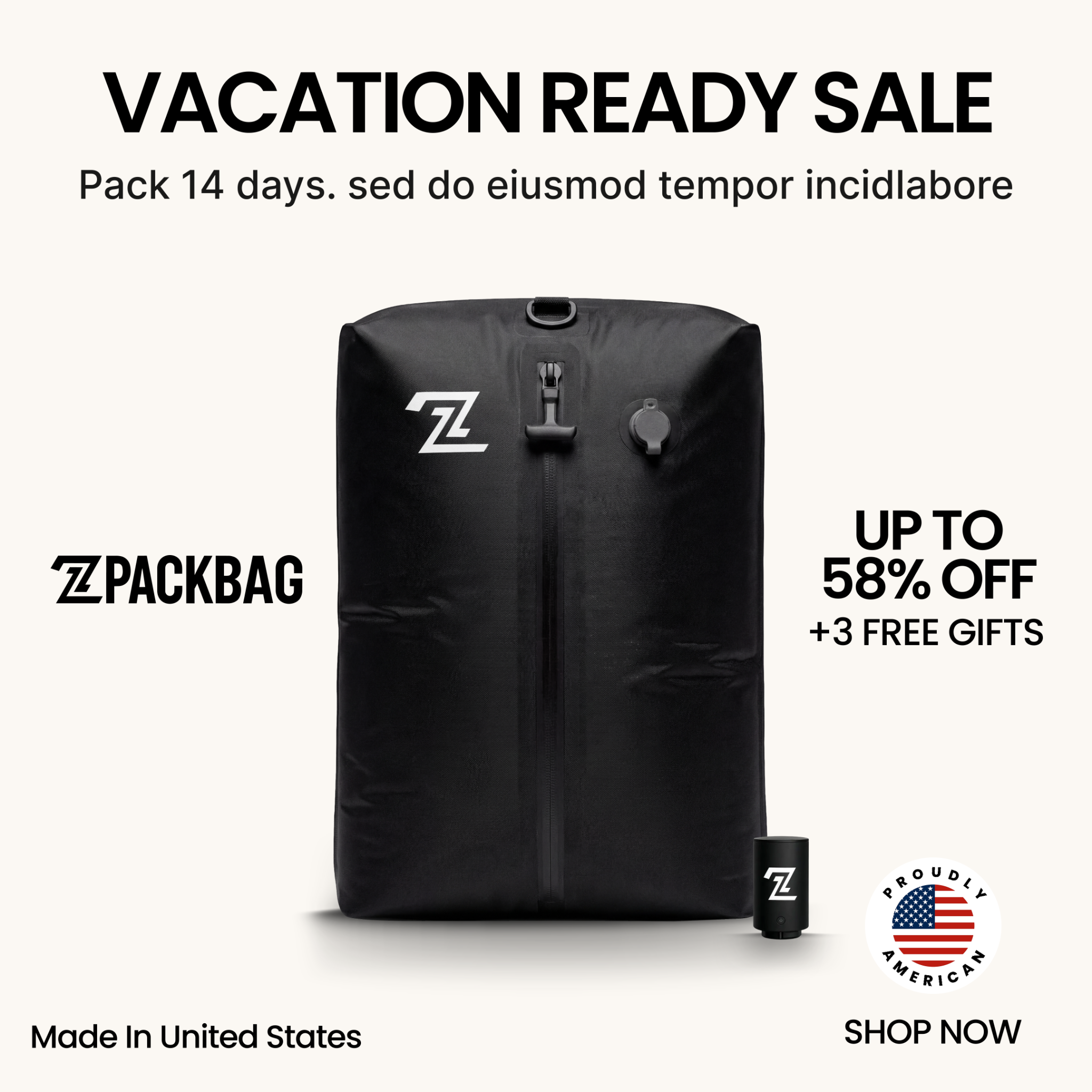 2packbag Facebook ad
