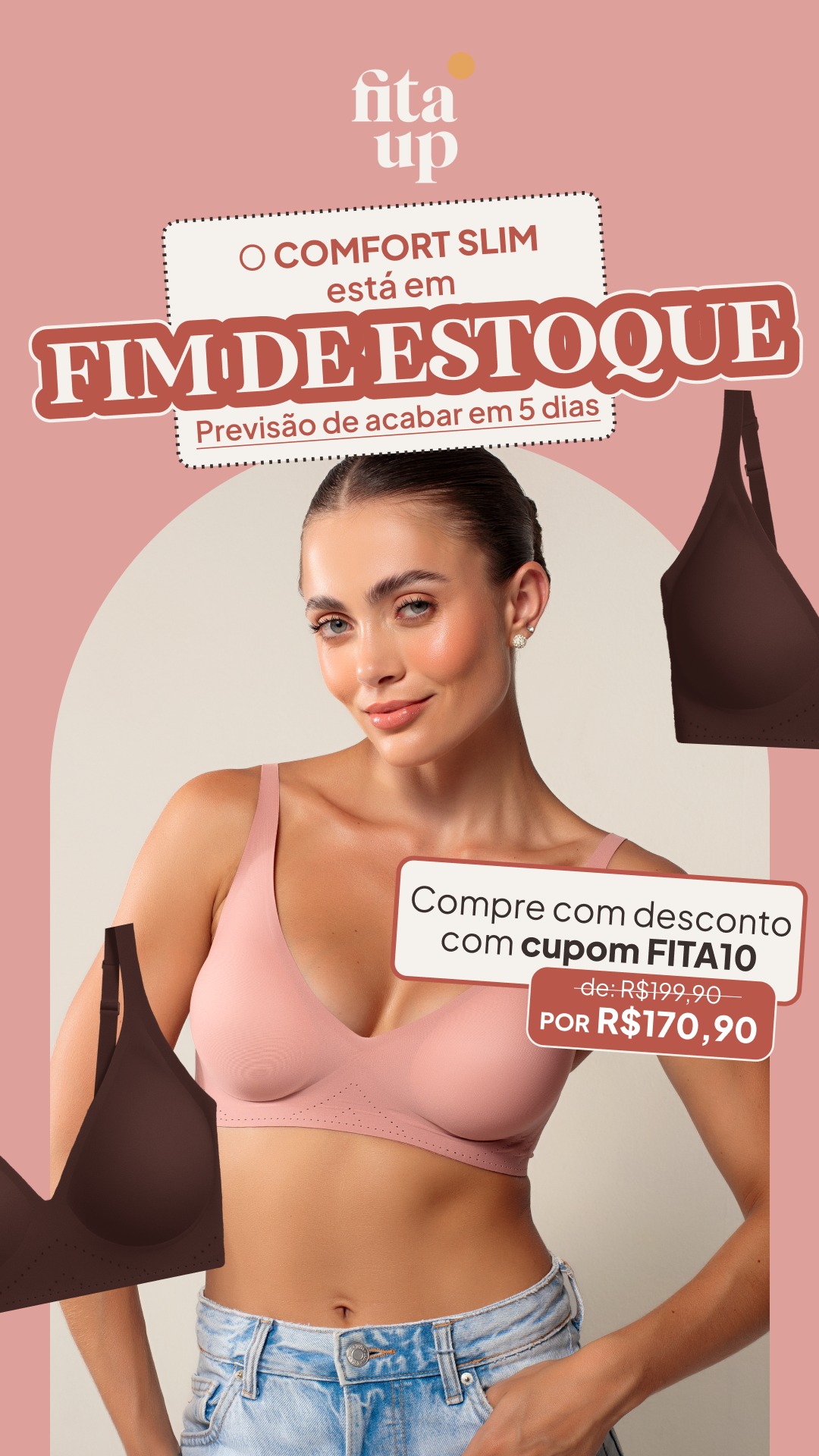 Fita UP Facebook ad: Estoque Slim quase acabando: corra!