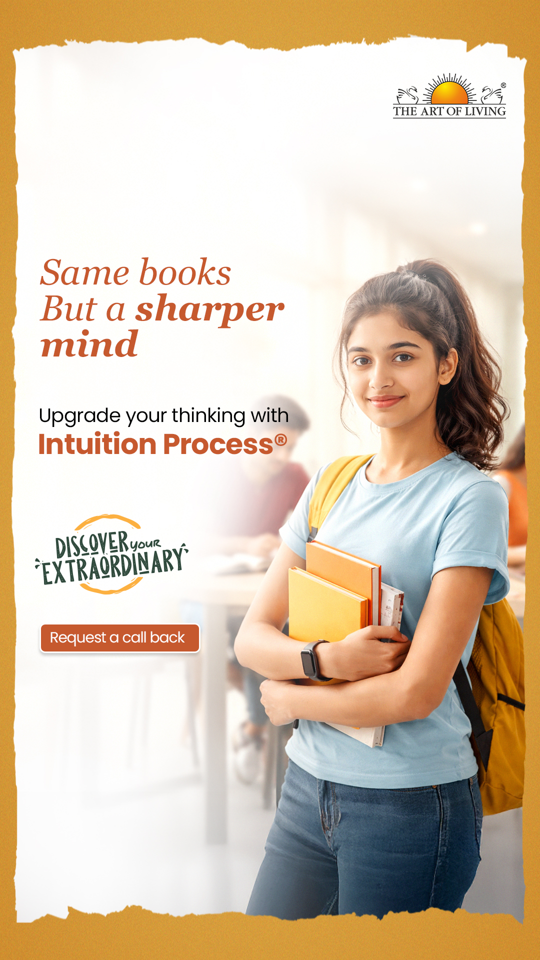 Intuition Process, Art of Living, Request Call Back, Summer Vacations Facebook ad