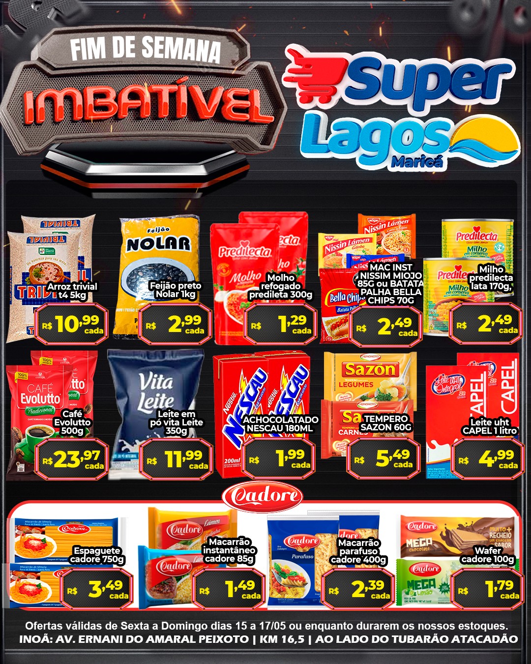 Super Lagos Maricá Facebook ad: Fim de semana IMBATÍVEL no Super Lagos!