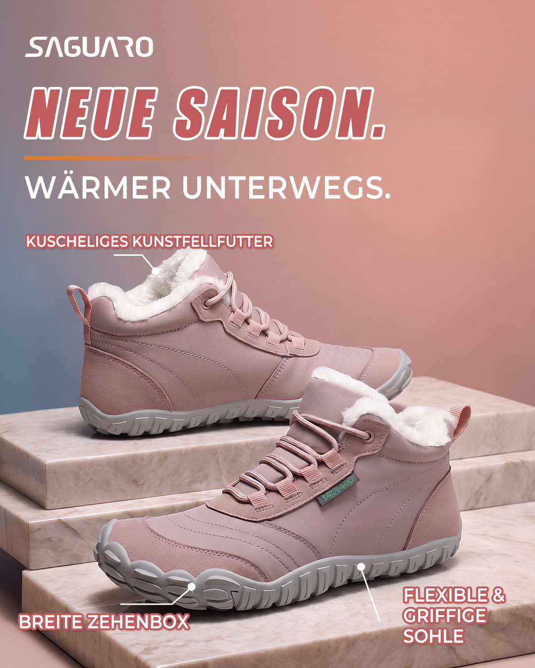 Saguaro De Facebook ad: Neue Saison. Wärmer unterwegs.