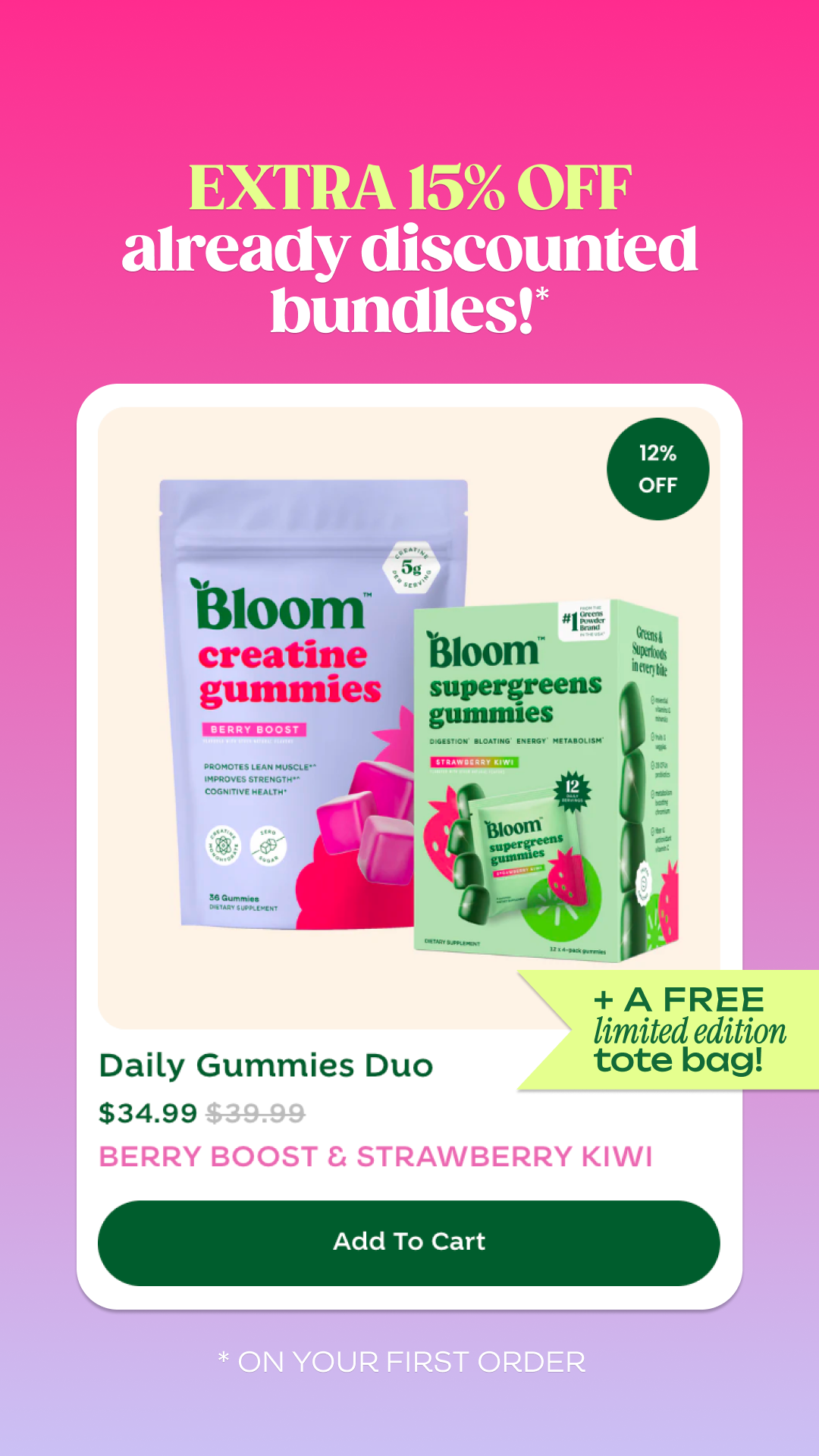Bloom Nutrition Facebook ad