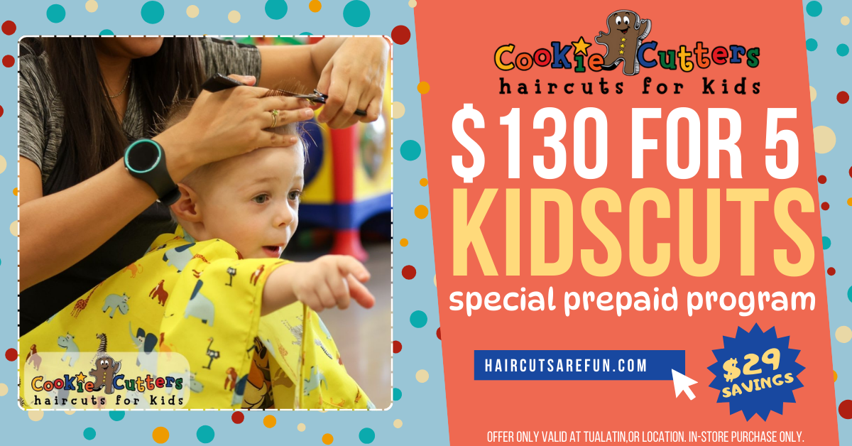 Cookie Cutters Haircuts for Kids - Tualatin, OR Facebook ad: Snip, Save & Smile!