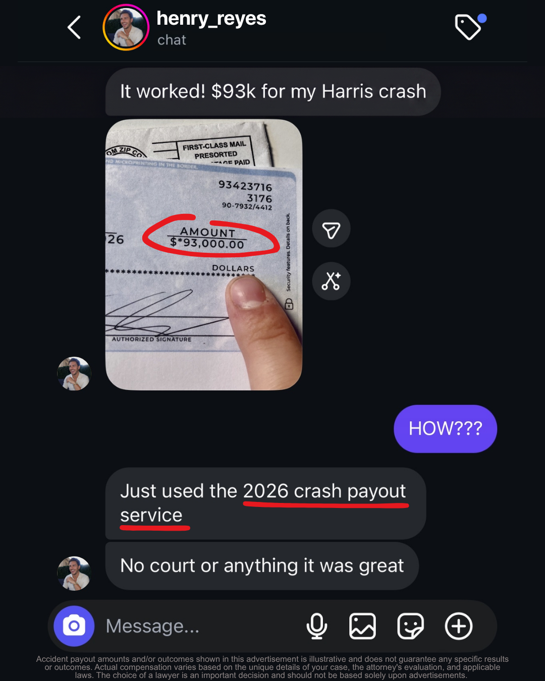 Accident Connect Facebook ad