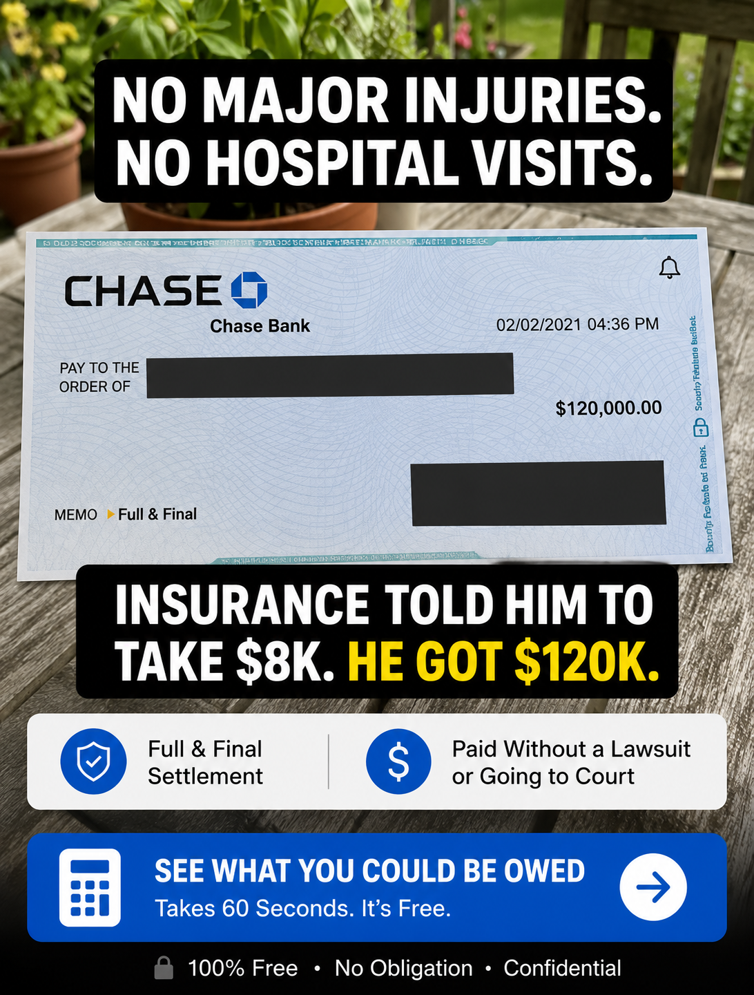 Car Injury Calculator Facebook ad