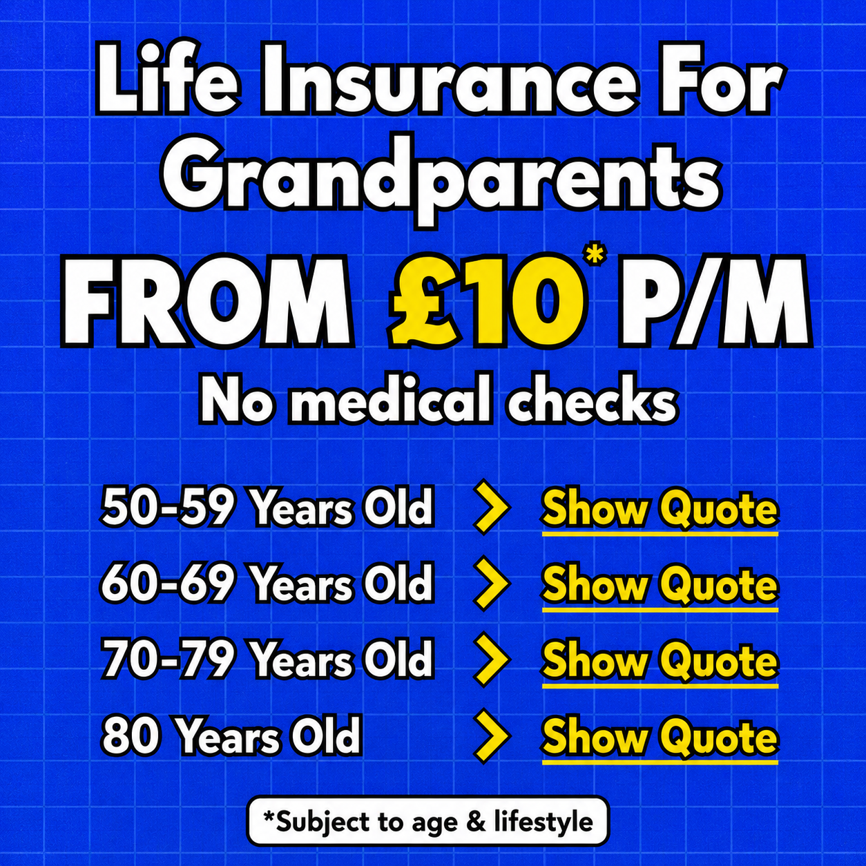 UK Fifty Plus Insure Facebook ad