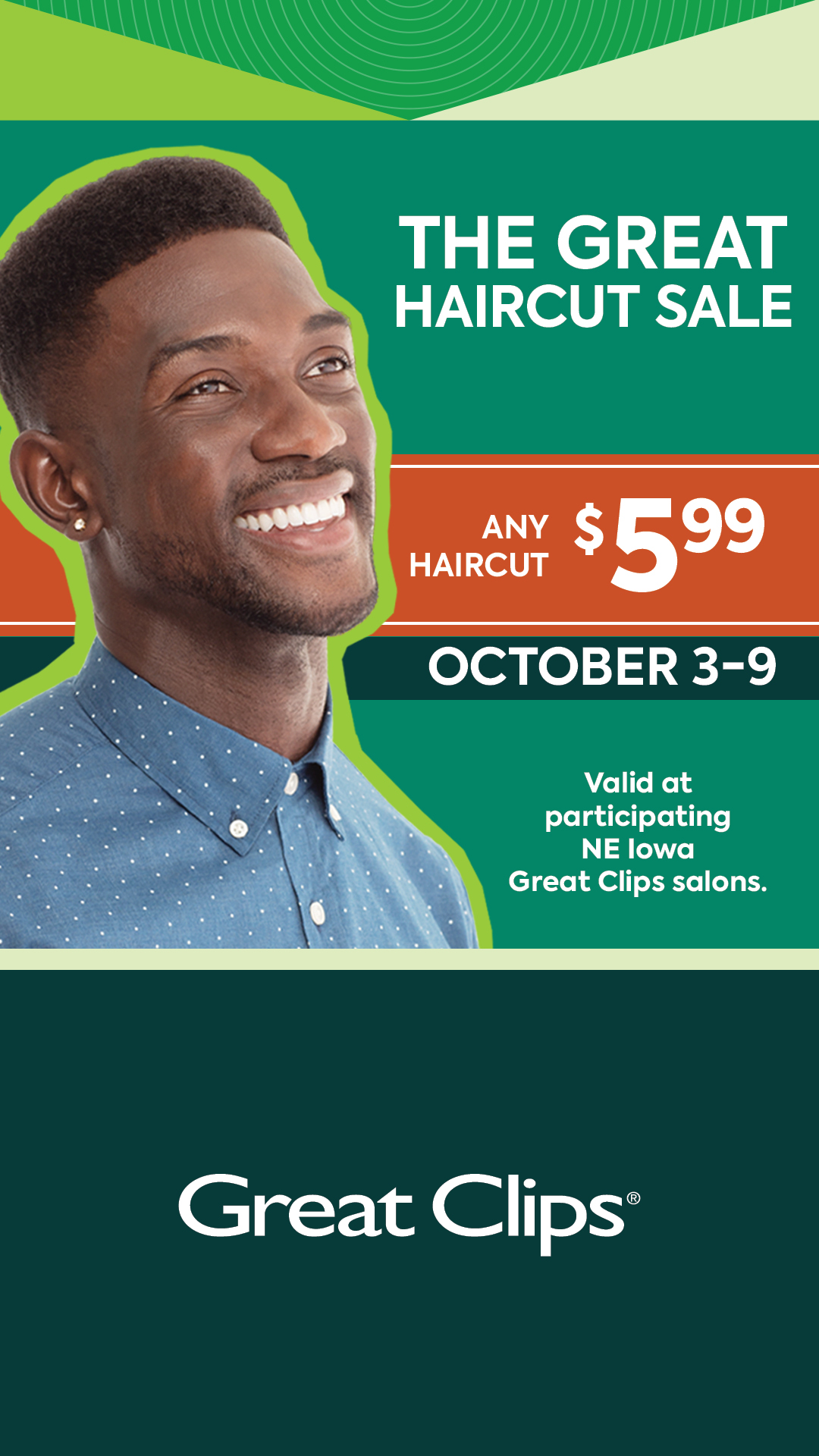 Great Clips Facebook ad: Great hair. Great Price.