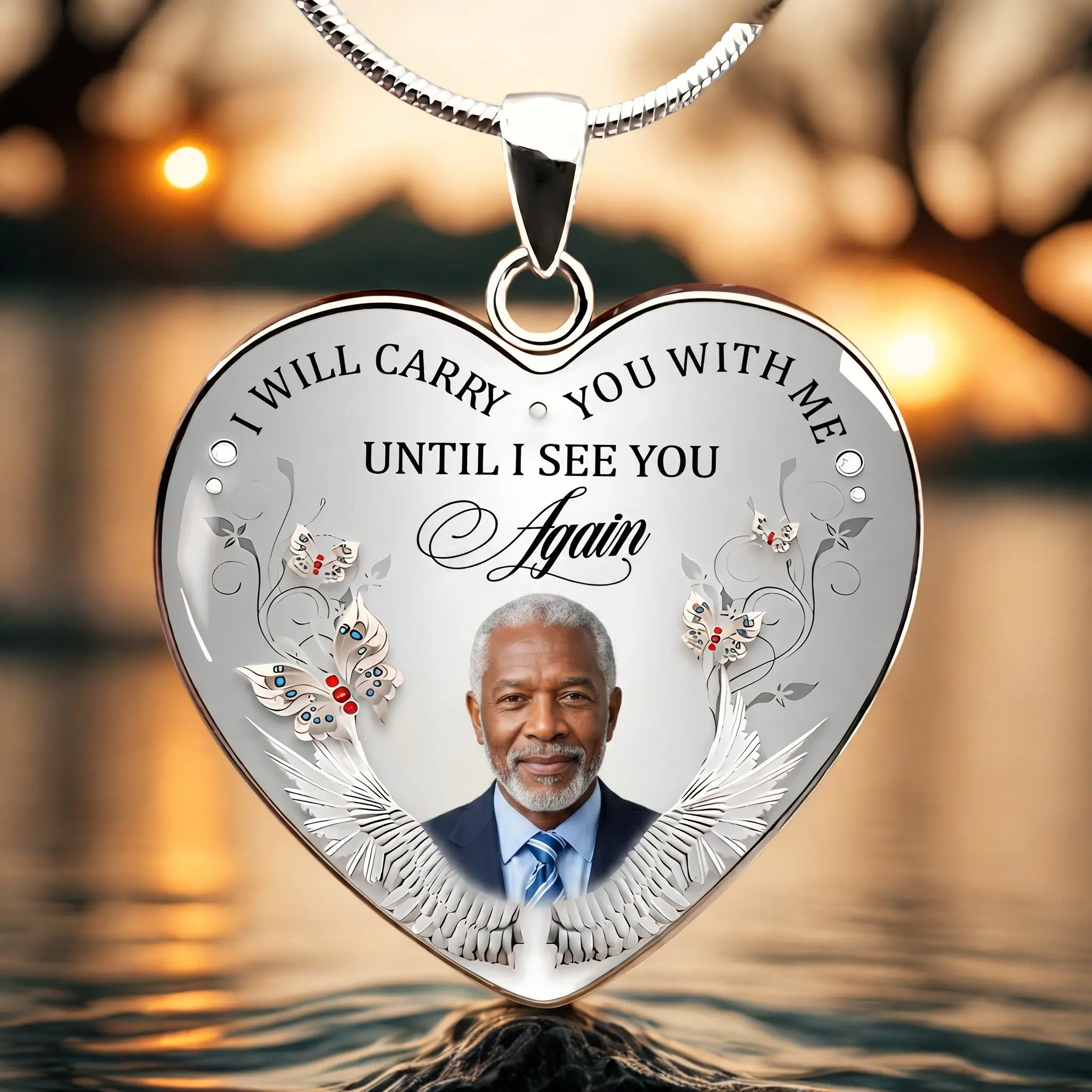 By Ever Studio Facebook ad: Custom Heart Photo Keepsake with Curated Quotes (Necklace…