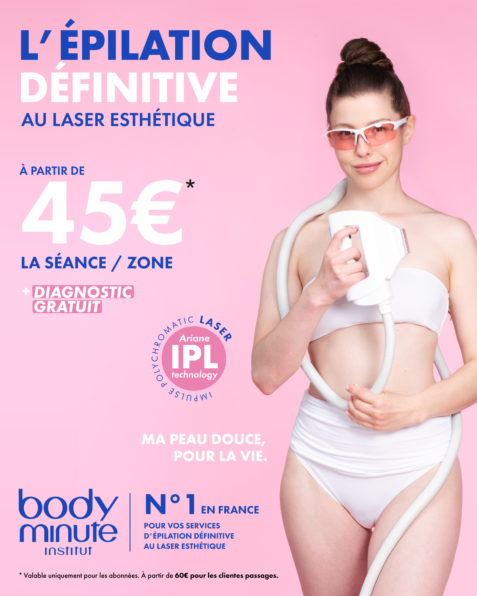 Bodyminute Facebook ad: Épilation définitive dès 45€ la séance