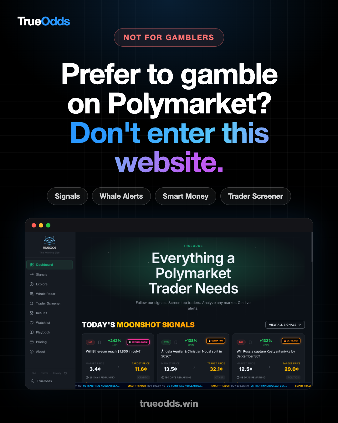 TrueOdds Facebook ad