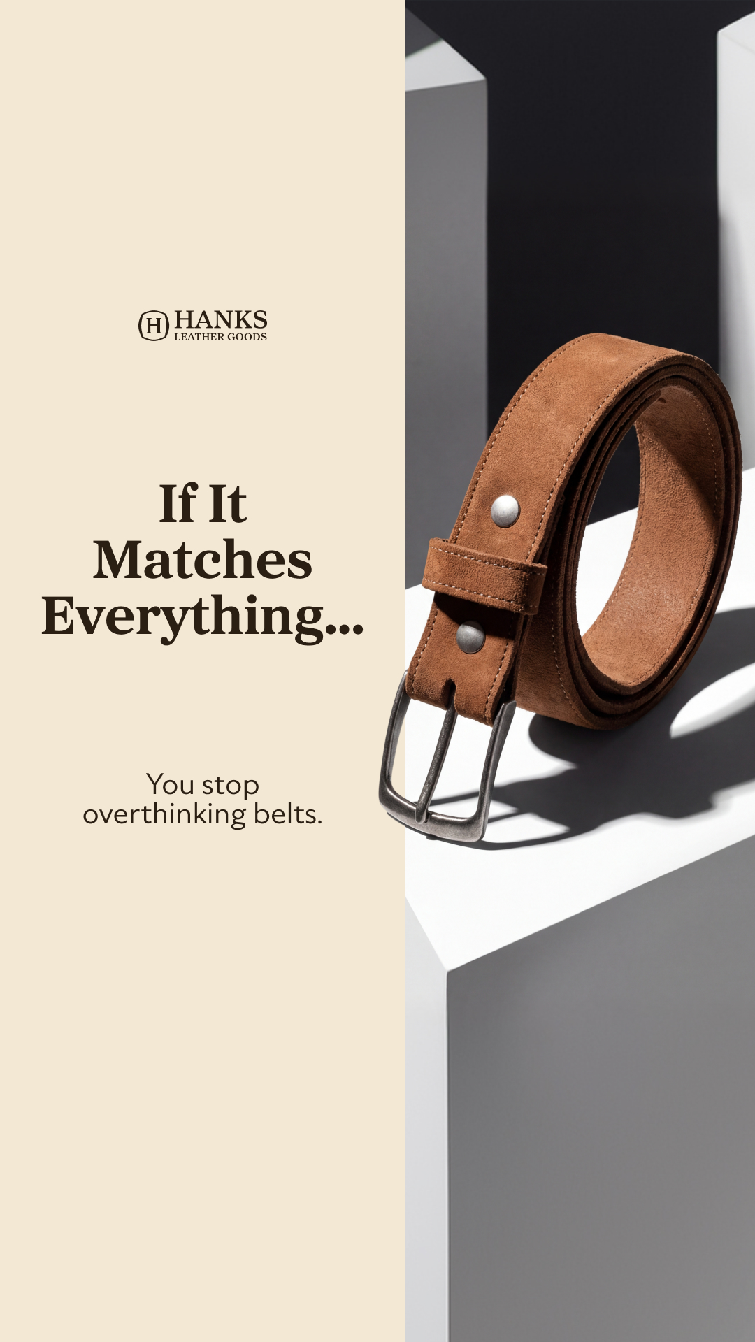 Hanks Leather Goods Facebook ad