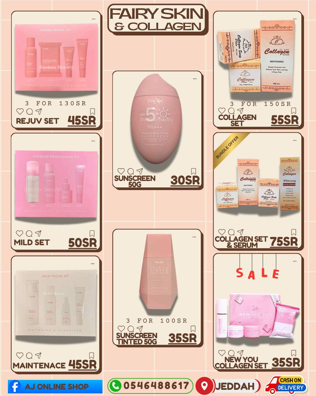 ÄJ online shop Facebook ad: AVAILABLE Authentic Beauty, Skincare & Wellness