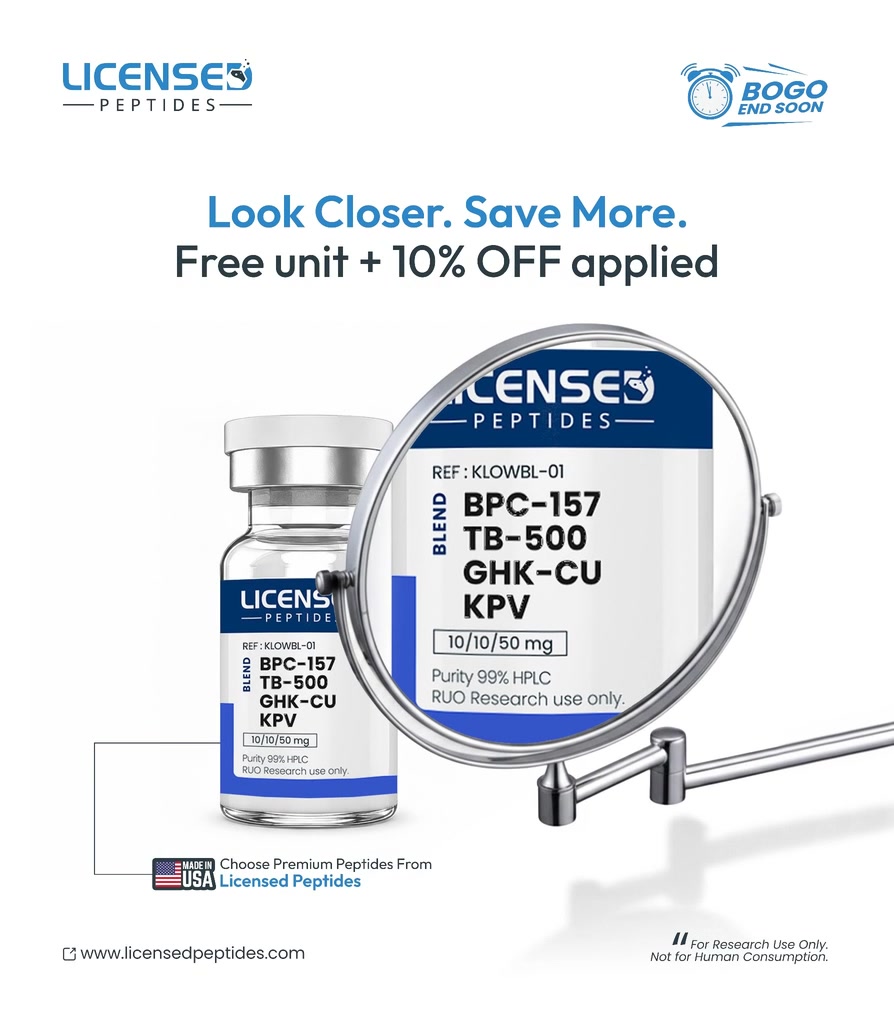 LicensedPeptides.com Facebook ad