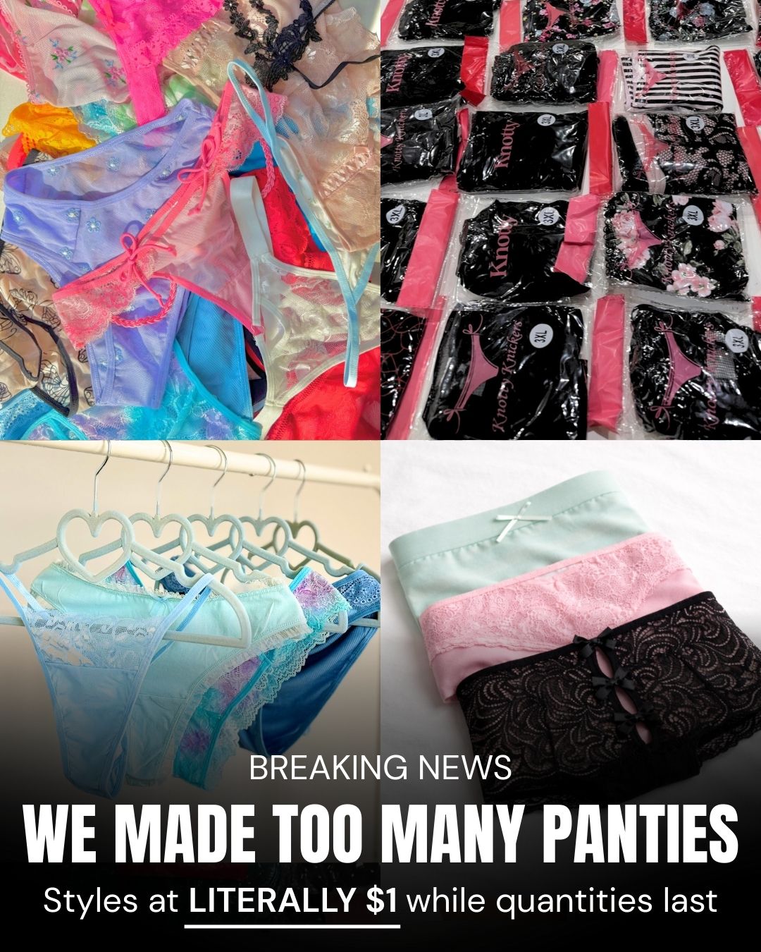 Knotty Facebook ad: $1 Undies Sale