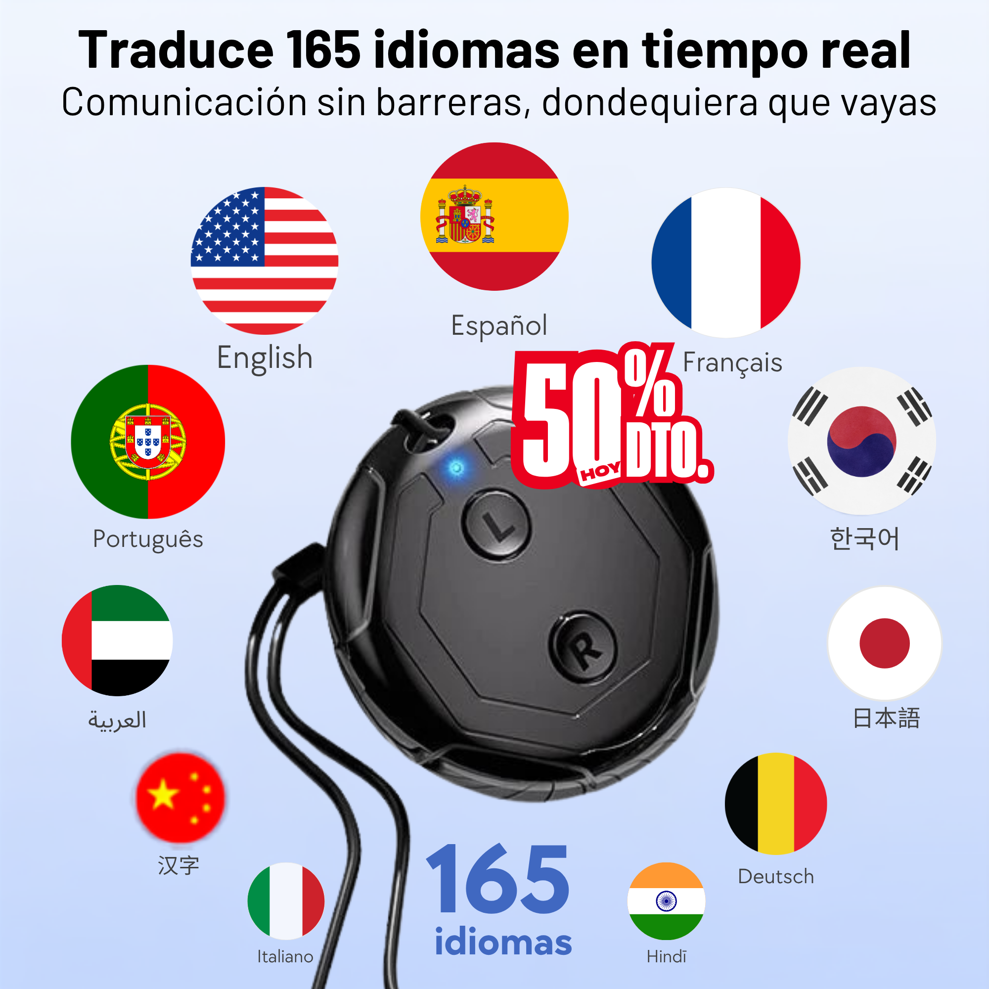 Showeggs Shop Facebook ad: LAST DAY 50% OFF K18 AI Smart Translator 2026- Break…