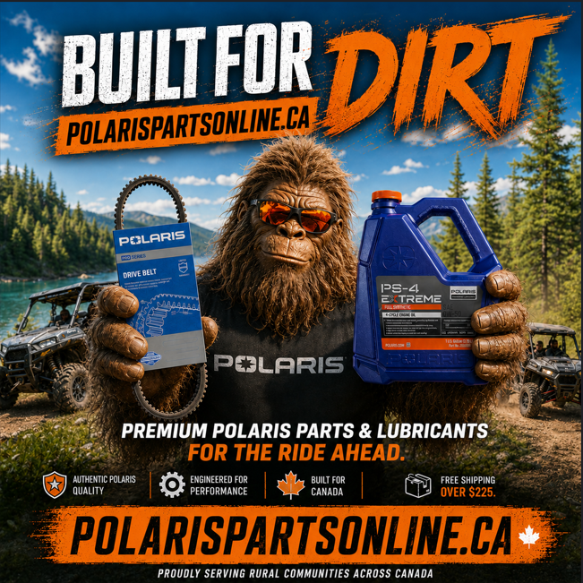 Polaris Parts Online Facebook ad: Built For Dirt. Built For Canada
