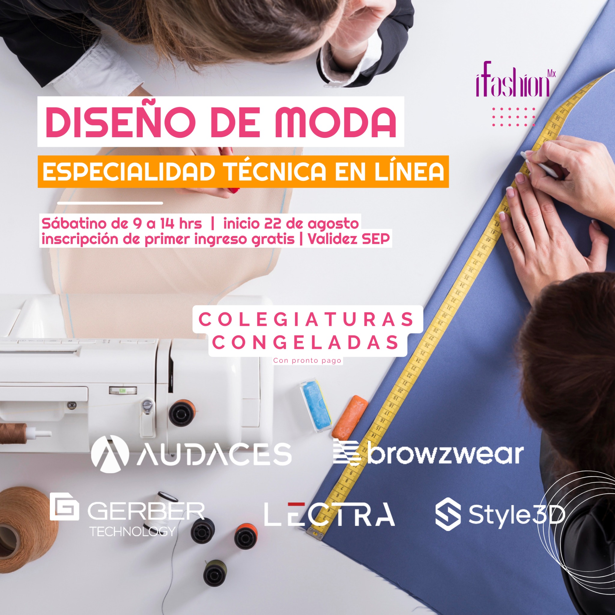 Ifashion Facebook ad: Estudia Diseño de Moda en línea