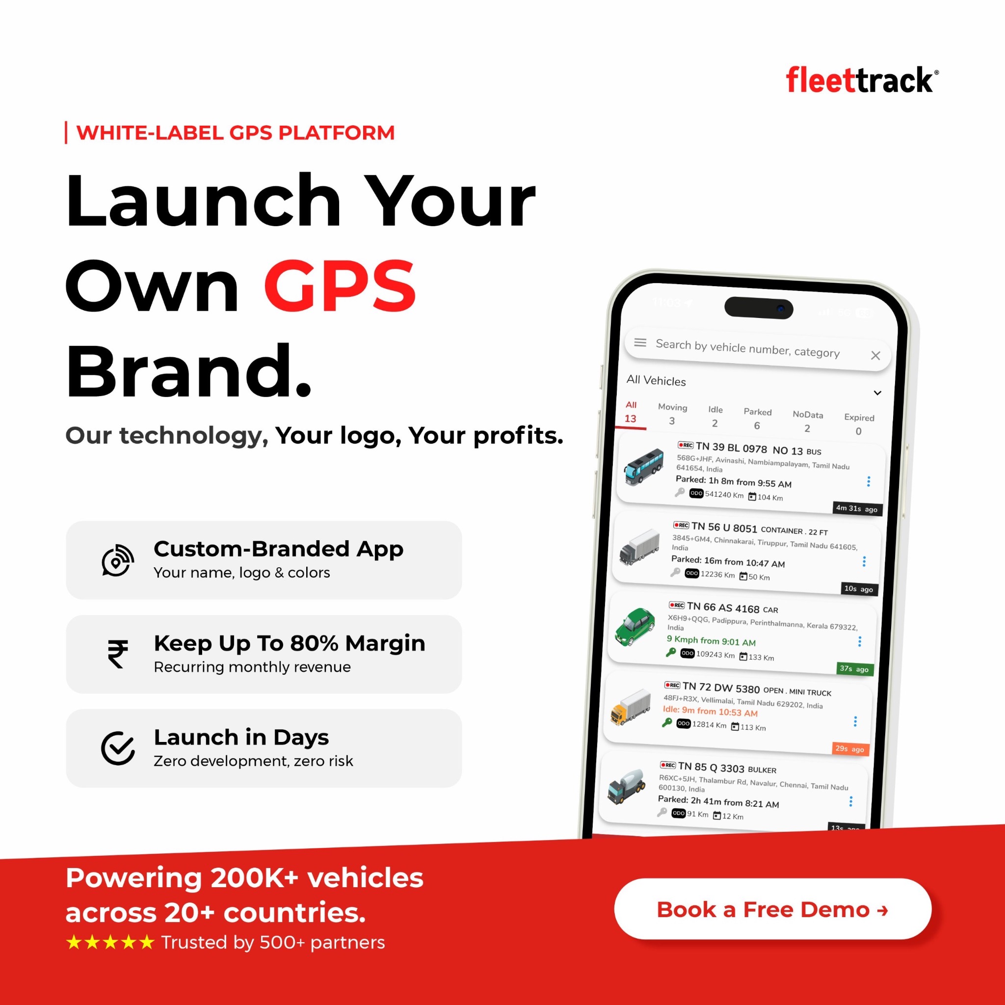 Fleet Track Telematics Solutions Facebook ad: Running a fleet shouldn't require 5 different apps.