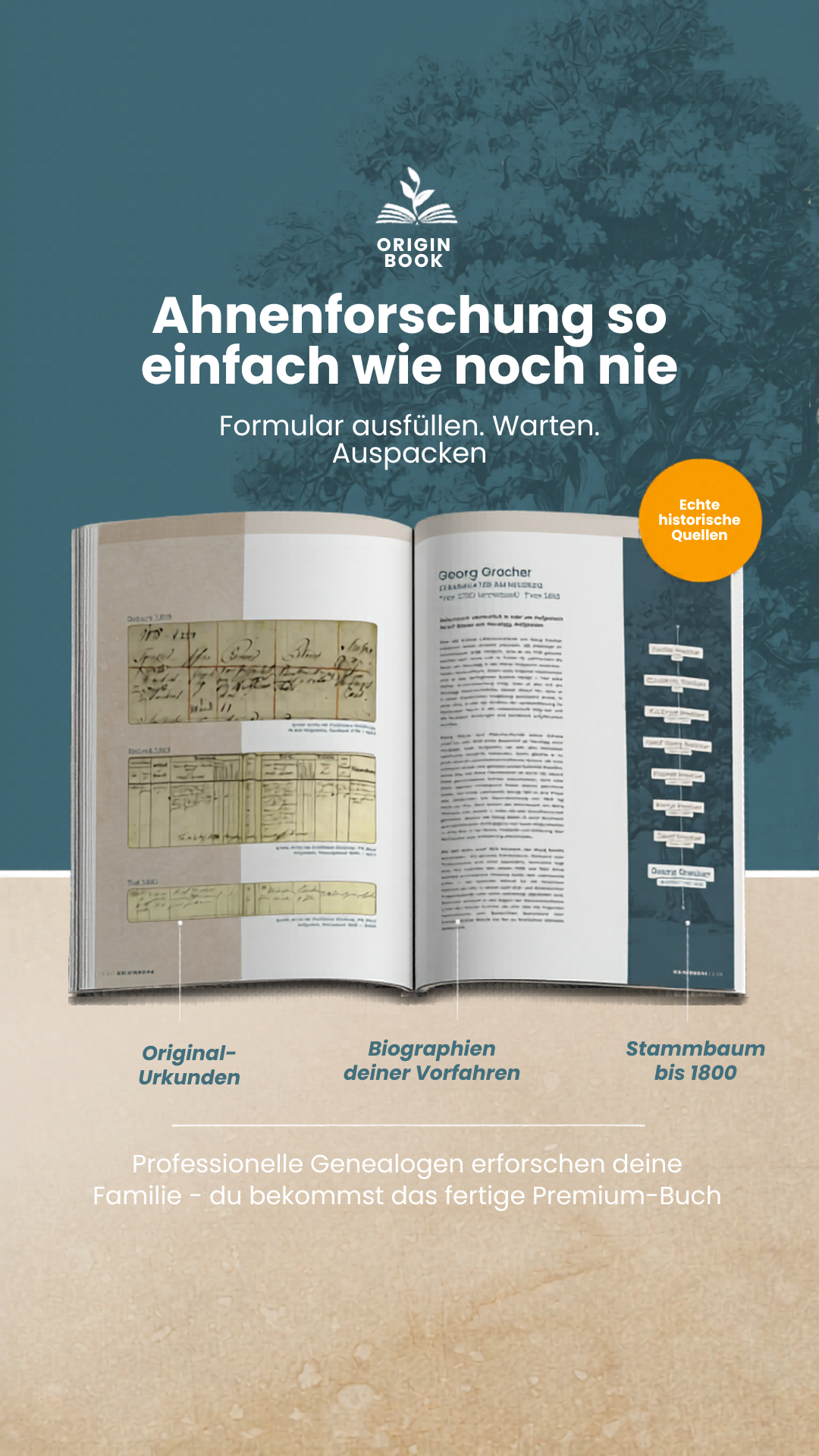 Originbook Facebook ad