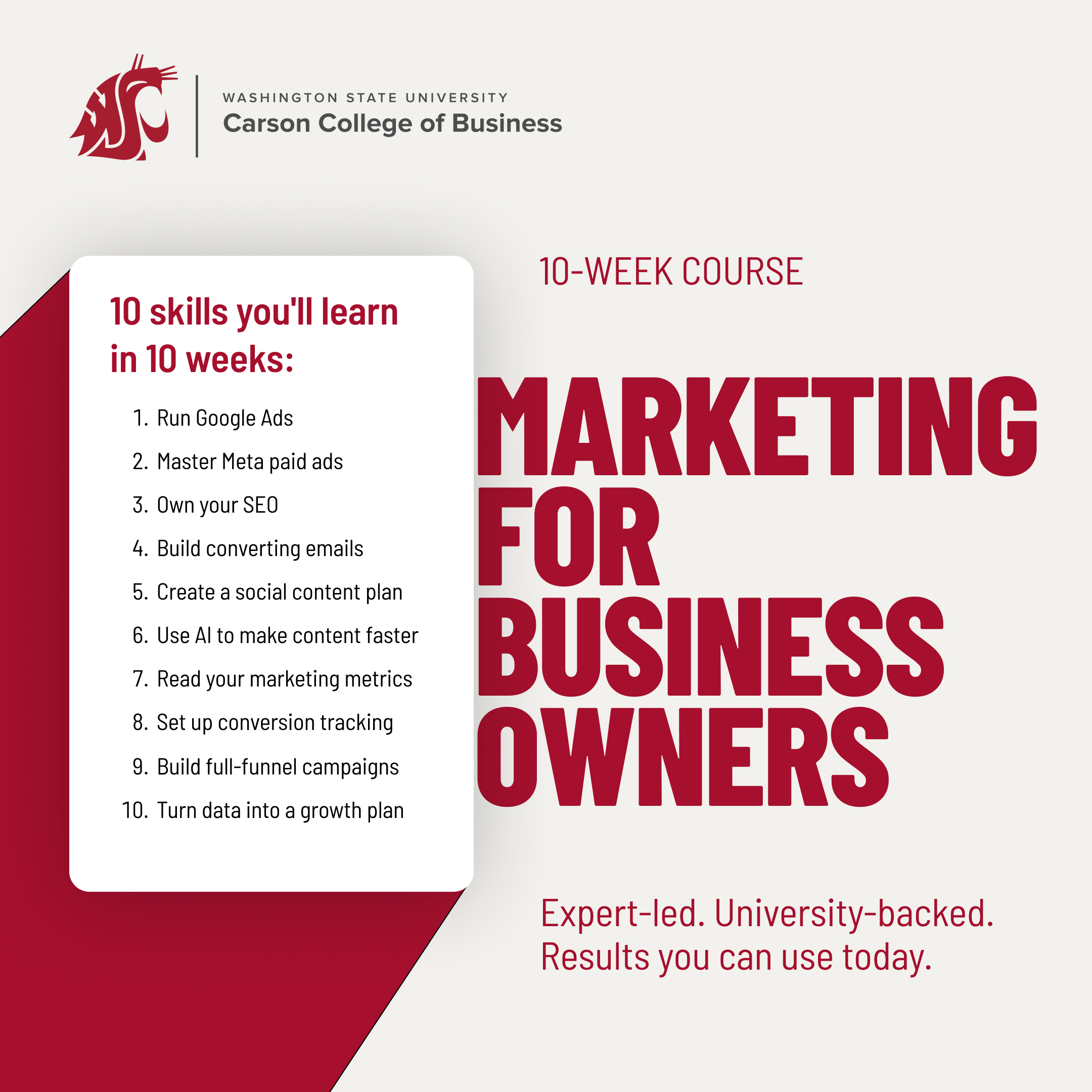 WSU Carson College of Business Facebook ad