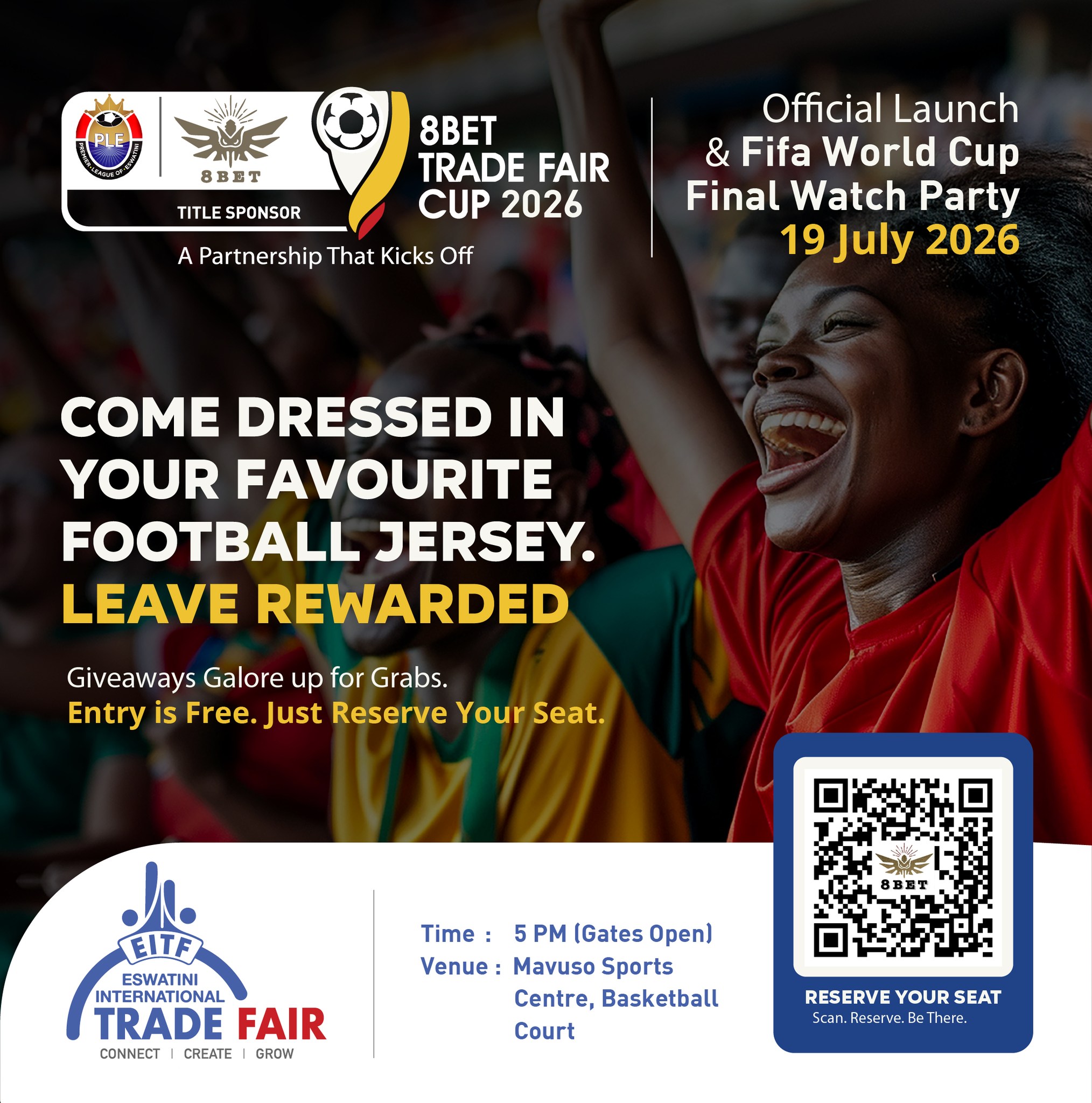 Eswatini International Trade Fair Facebook ad: Football colours on.