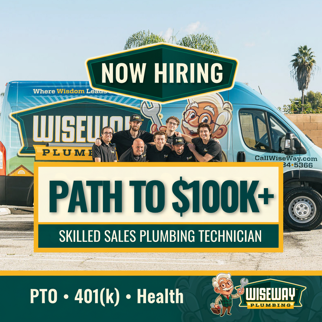 WiseWay Plumbing Facebook ad from May 27, 2026