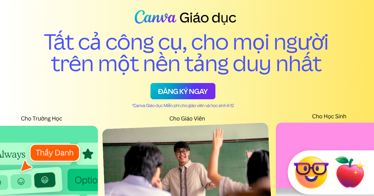 Canva Vietnam Facebook ad: Đăng ký Canva Giáo dục miễn phí