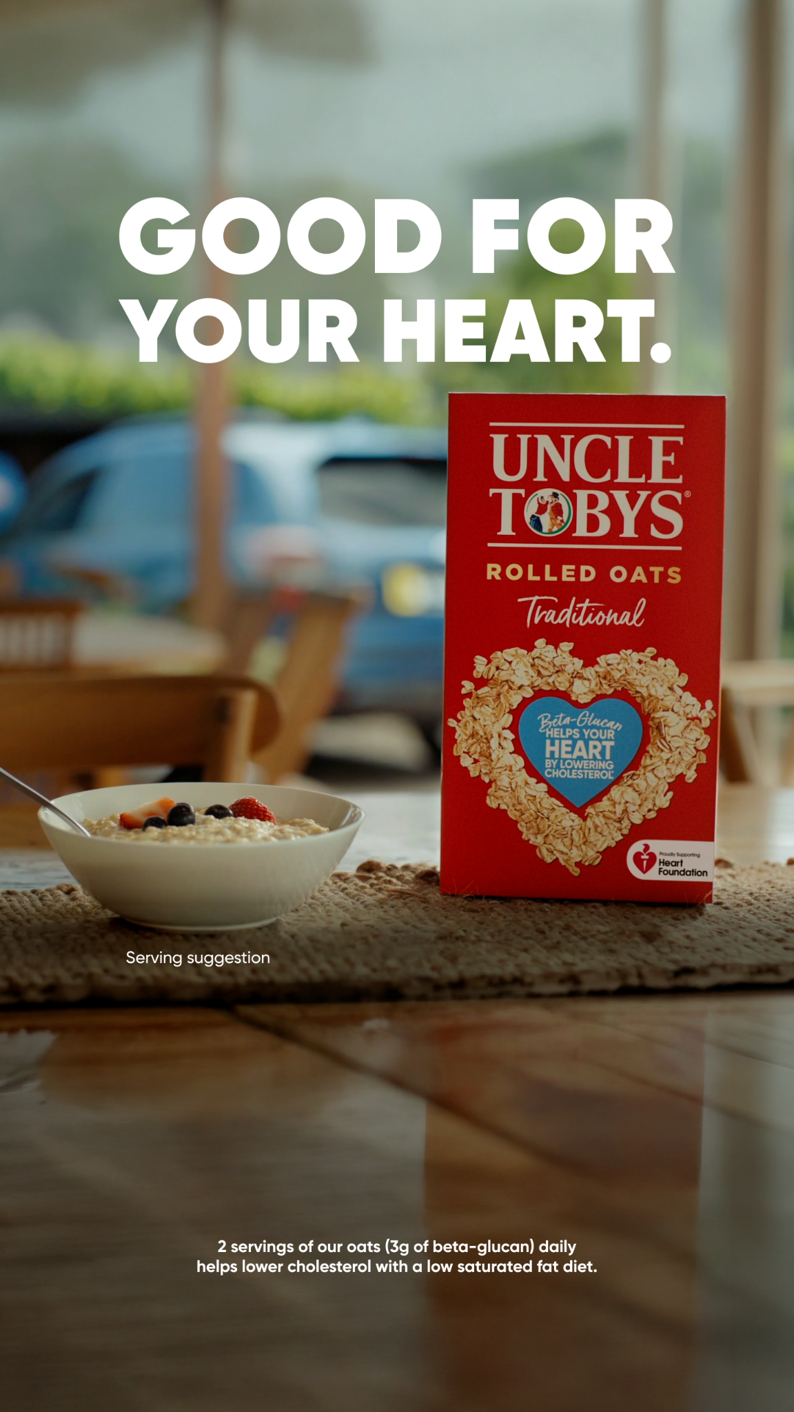 Uncle Tobys Facebook ad: Creamy heart-healthy goodness*