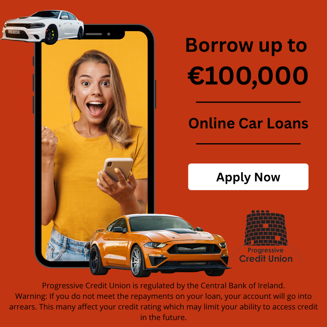 Progressive Credit Union Ltd Facebook ad: Drive Away: €3K - €100K Car Loans