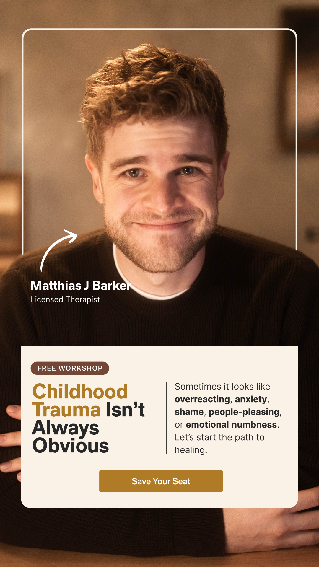 Matthias J Barker Facebook ad from Mar 26, 2026