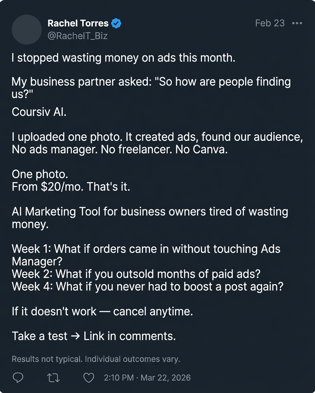 Practical AI Facebook ad