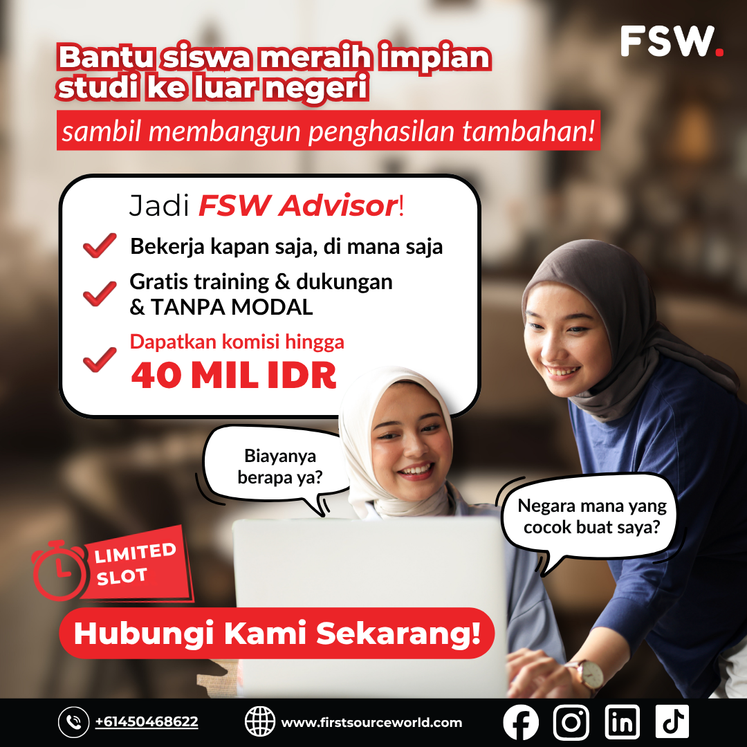 FSW Partners - Global Study Abroad Network Facebook ad: Komisi hingga 40 JUTA IDR