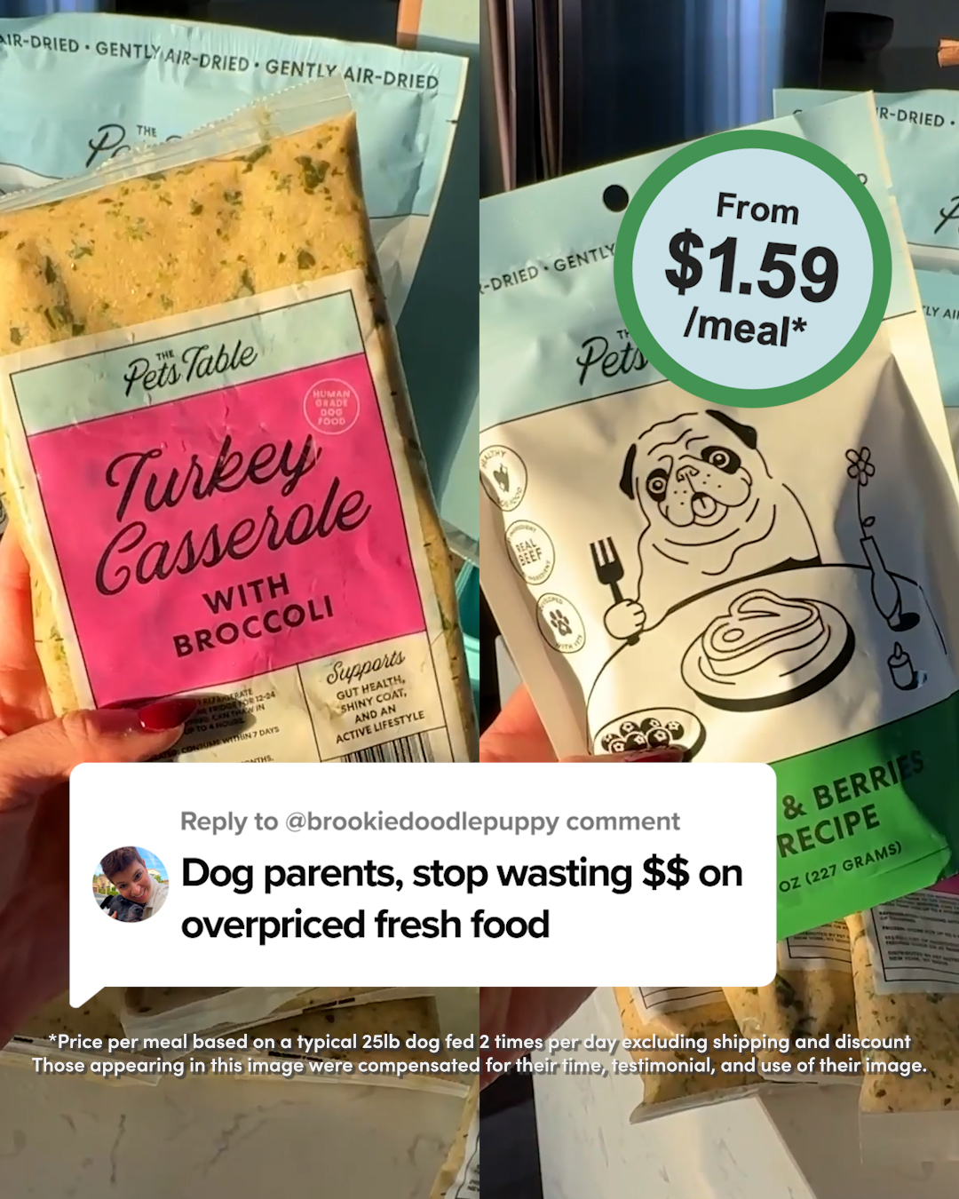 The Pets Table Facebook ad