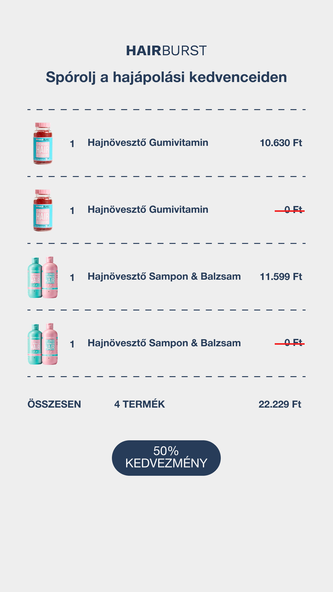 Hairburst Hungary Facebook ad