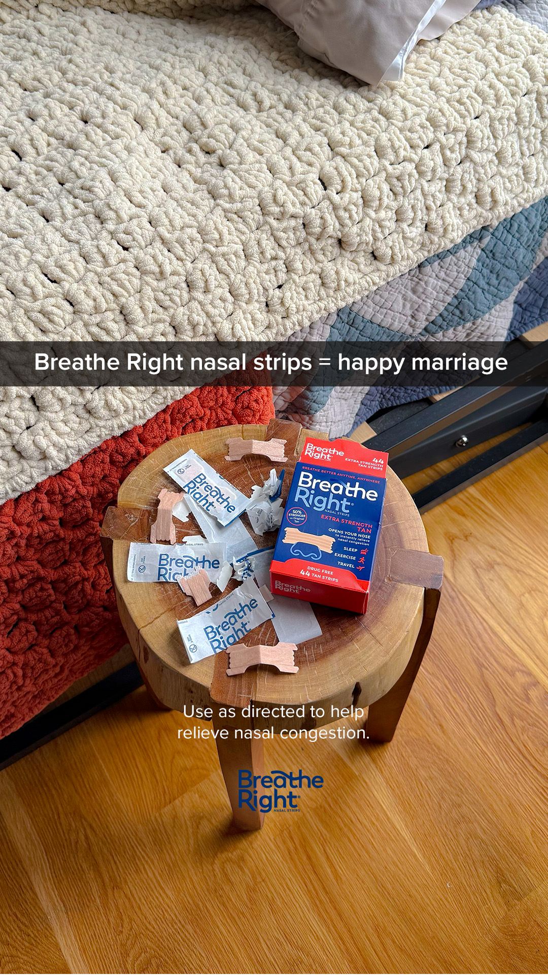 Breathe Right Nasal Strips Facebook ad from May 15, 2026